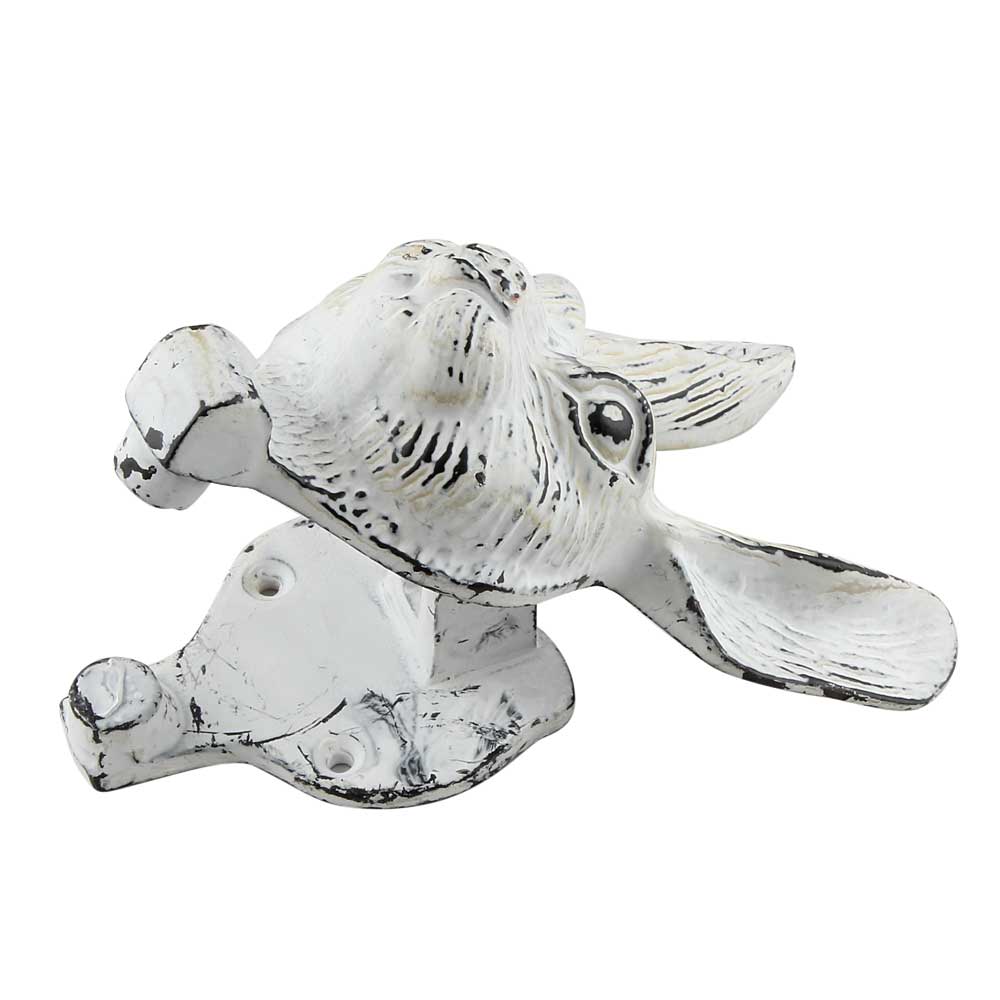 Antiqued White Rabbit Door Knocker - A Cottage in the City