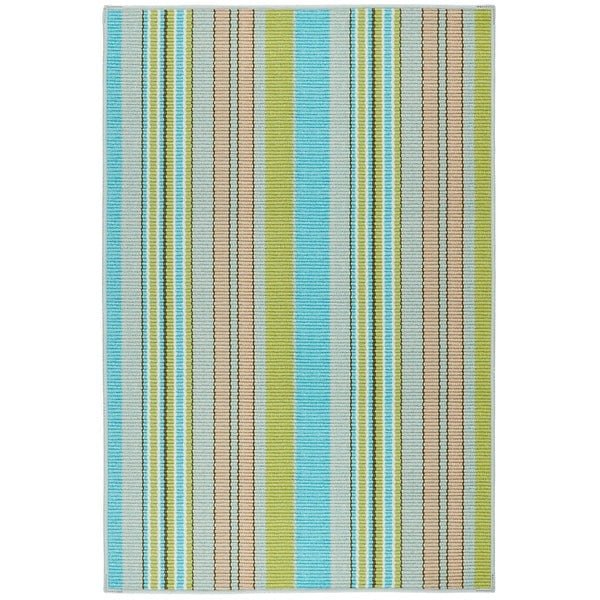 Aquinnah Ticking Multi Machine Washable Rug - A Cottage in the City