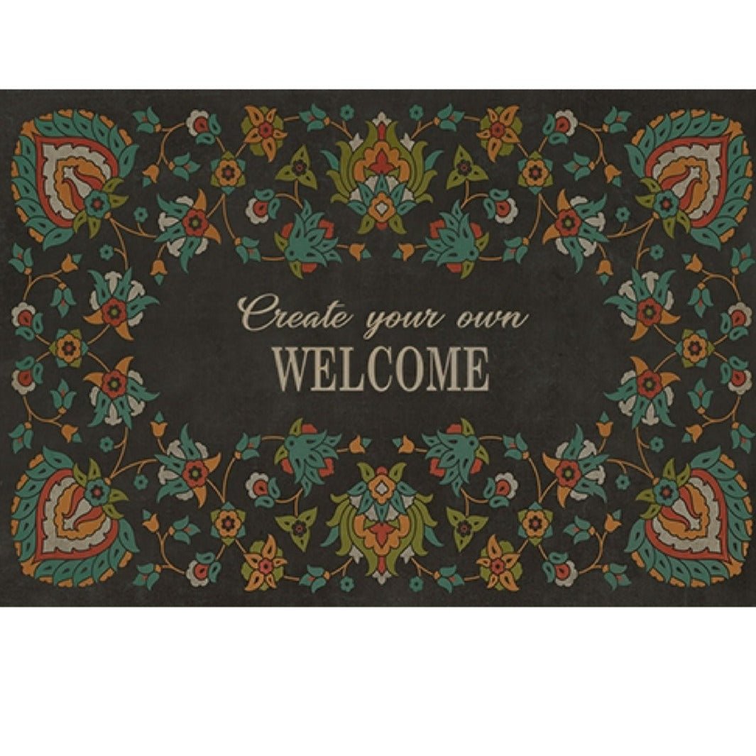 Arabic Floral Customized Transaction With Beauty Vinyl Mat - A Cottage in the City