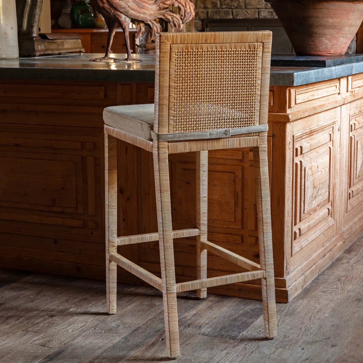 Austin Rattan Barstool - A Cottage in the City