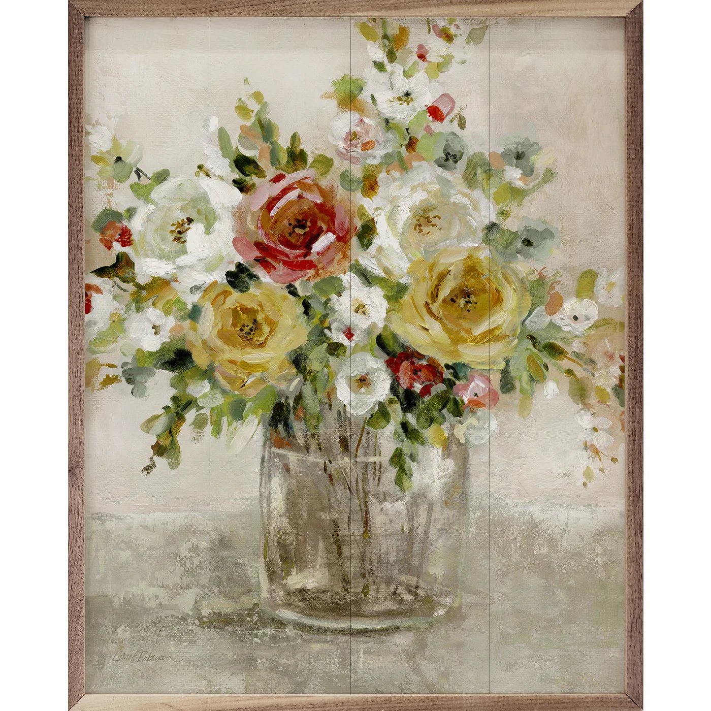 Autumal Arrangement By Carol Robinson Wood Framed Print - A Cottage in the City