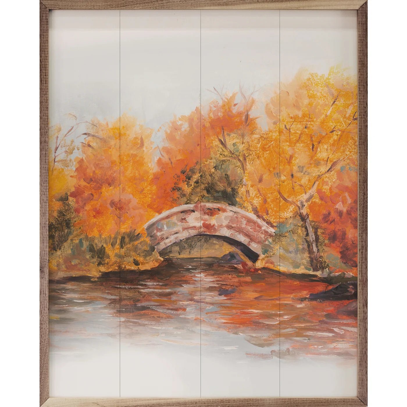 Autumn Bridge Wood Framed Print - A Cottage in the City