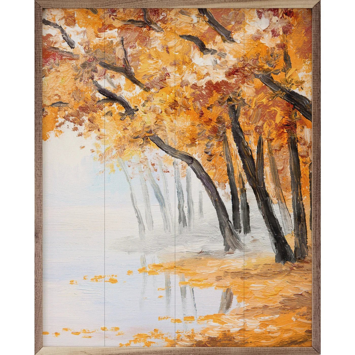 Autumn Shore Wood Framed Print - A Cottage in the City