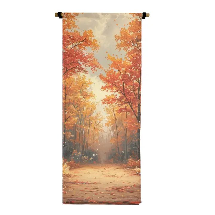 Autumn Woods Vertical Canvas Scroll - A Cottage in the City