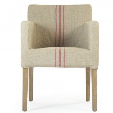 Avignon Red Stripe Slipcover Arm Chair - A Cottage in the City