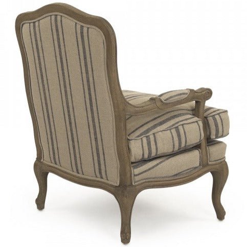 Bastille Blue Stripe Love Chair - A Cottage in the City