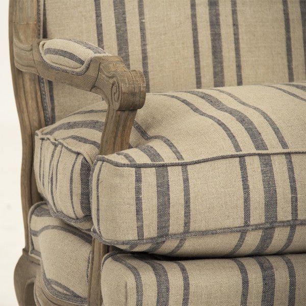 Bastille Blue Stripe Love Chair - A Cottage in the City