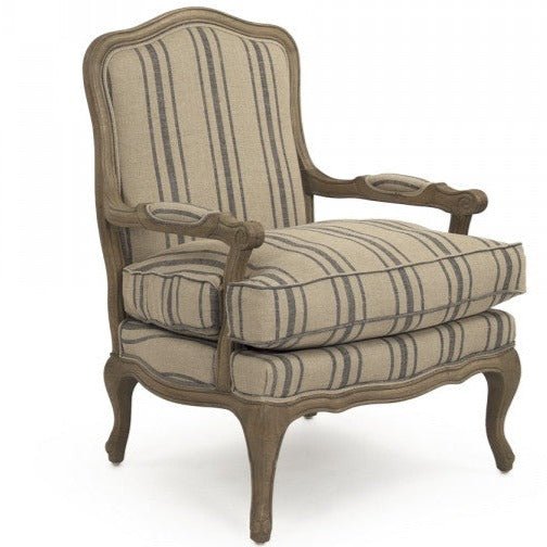 Bastille Blue Stripe Love Chair - A Cottage in the City