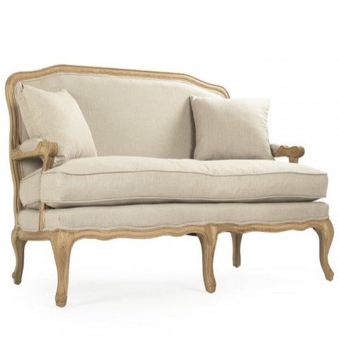 Bastille Natural Linen Settee - A Cottage in the City