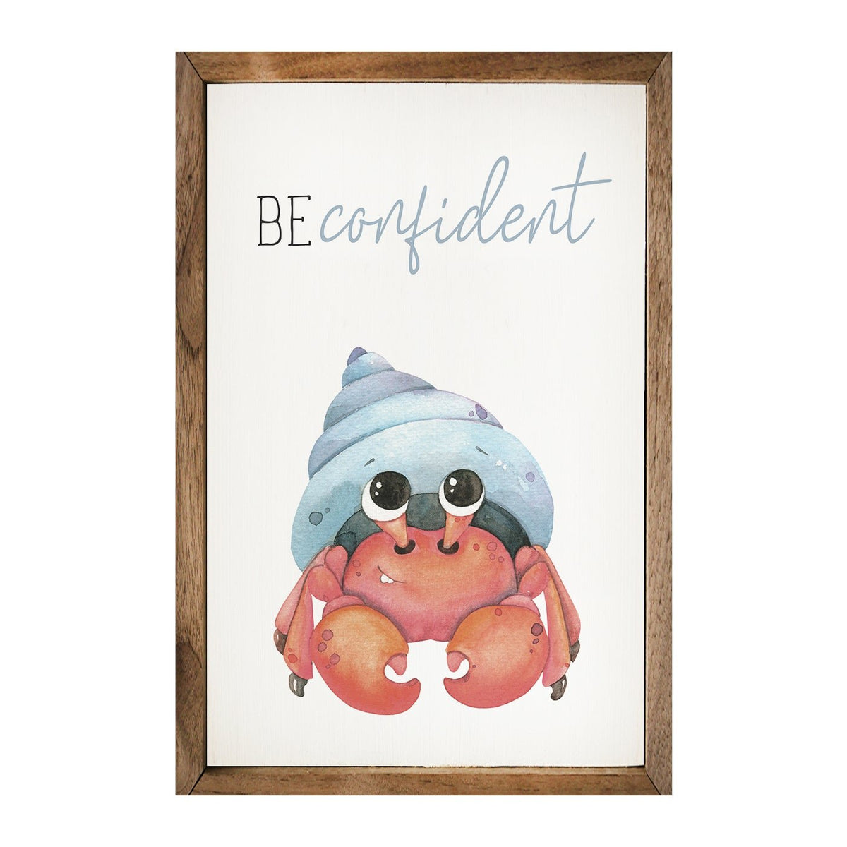 Be Confident Crab White Wood Framed Print - A Cottage in the City