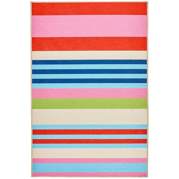 Beach Stripe Multi Machine Washable Rug - A Cottage in the City