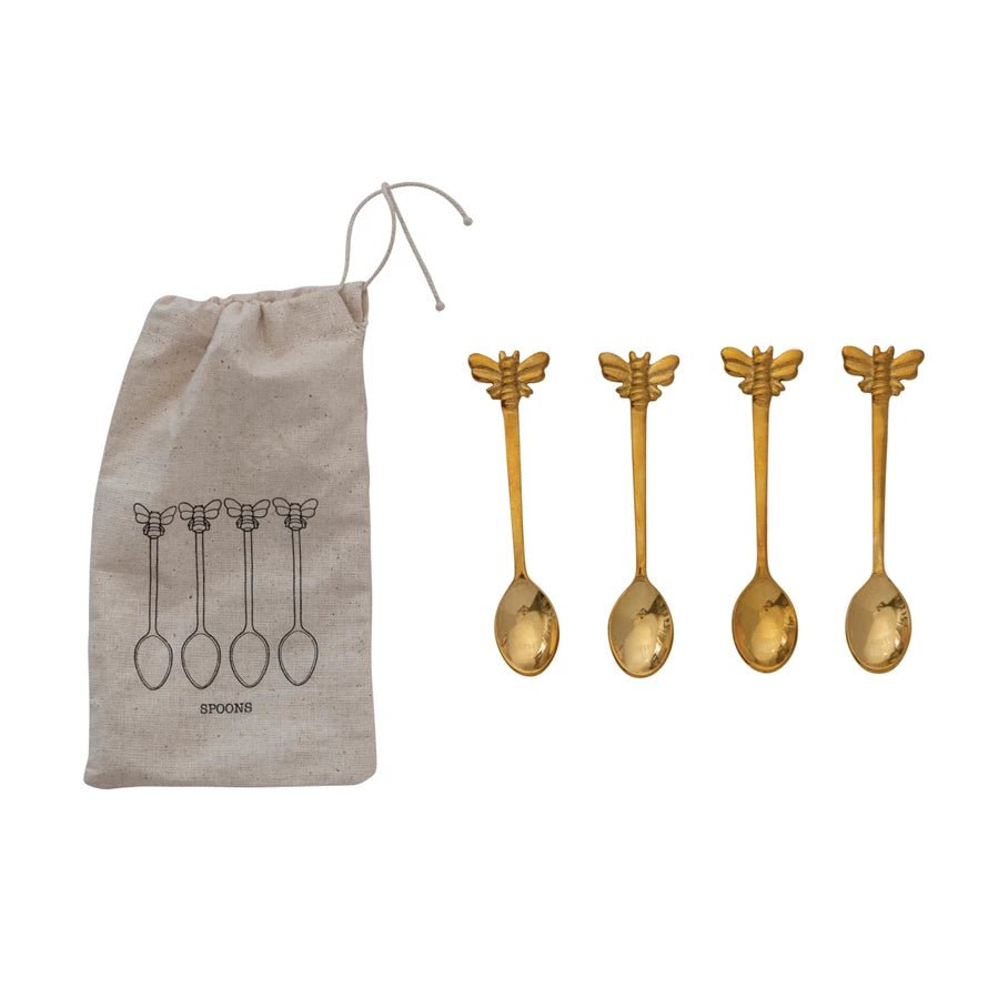 Bees Brass Spoons Set - A Cottage in the City