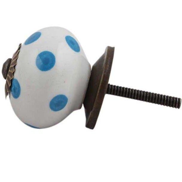 Blue Polka Dots Knob - A Cottage in the City