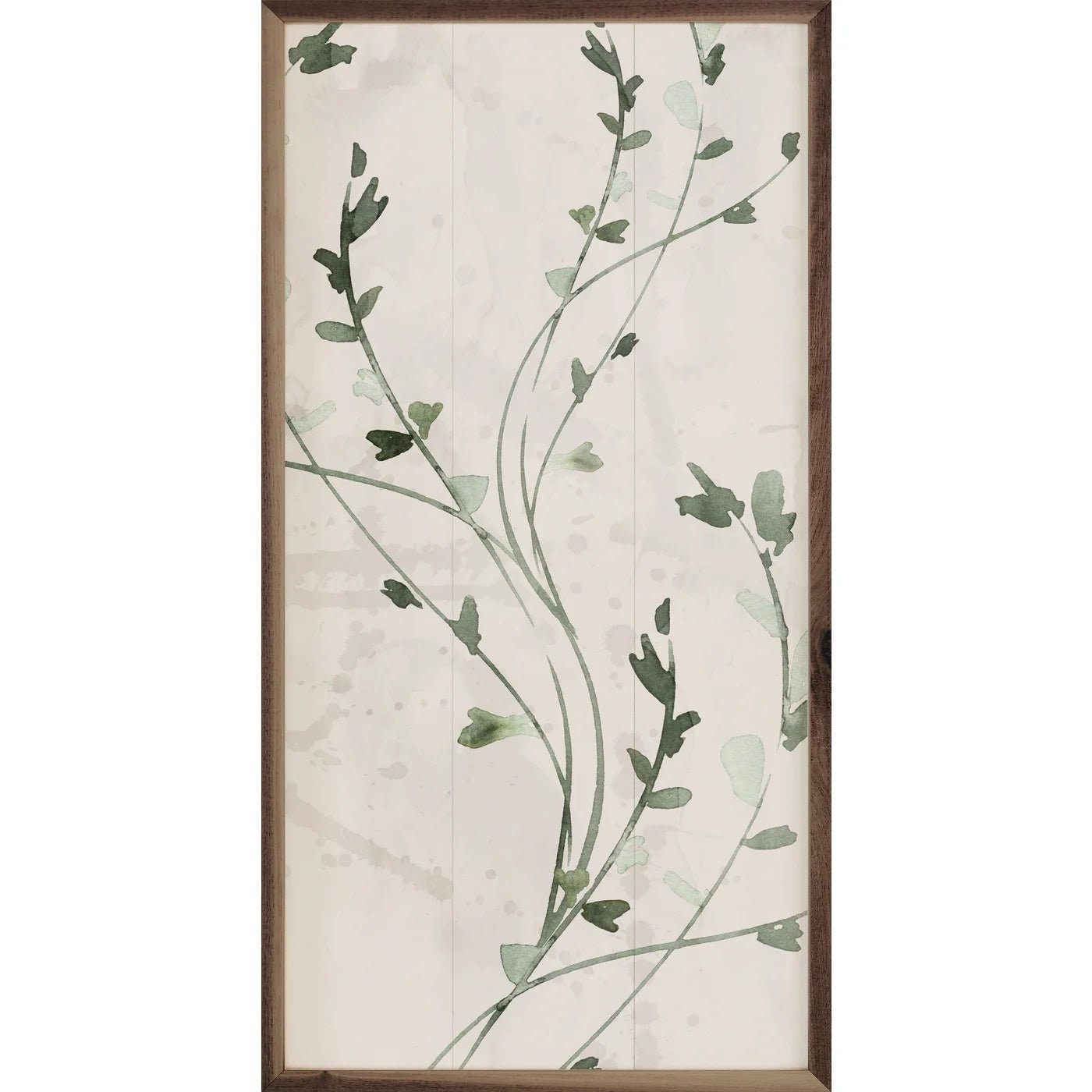 Botanical Panel 3 Thin Vines By Nina Blue Wood Framed Print - A Cottage in the City