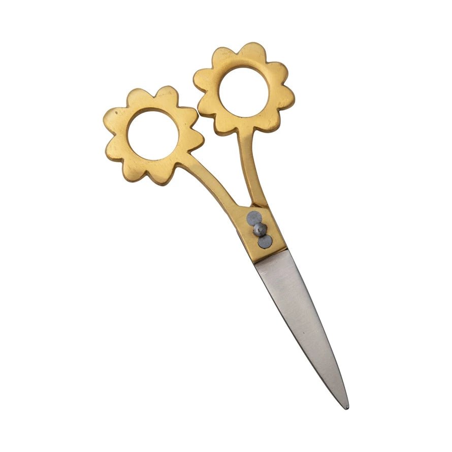 Brass Flower Handle Scissors - A Cottage in the City