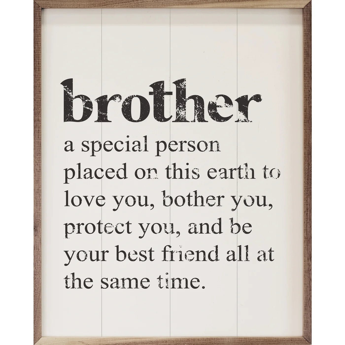 Brother A Special Person White Wood Framed Print - A Cottage in the City