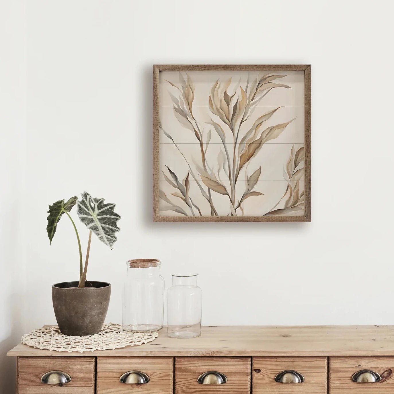 Brown And Tan Branches Wood Framed Print - A Cottage in the City