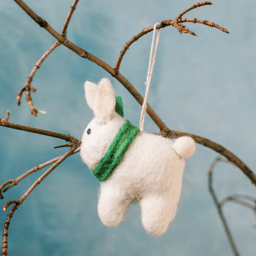 Winter Bunny Felt Ornament