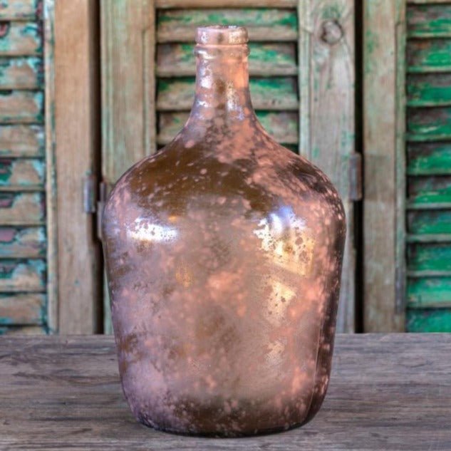 Burnished Copper Glass Cellar Bottle - A Cottage in the City