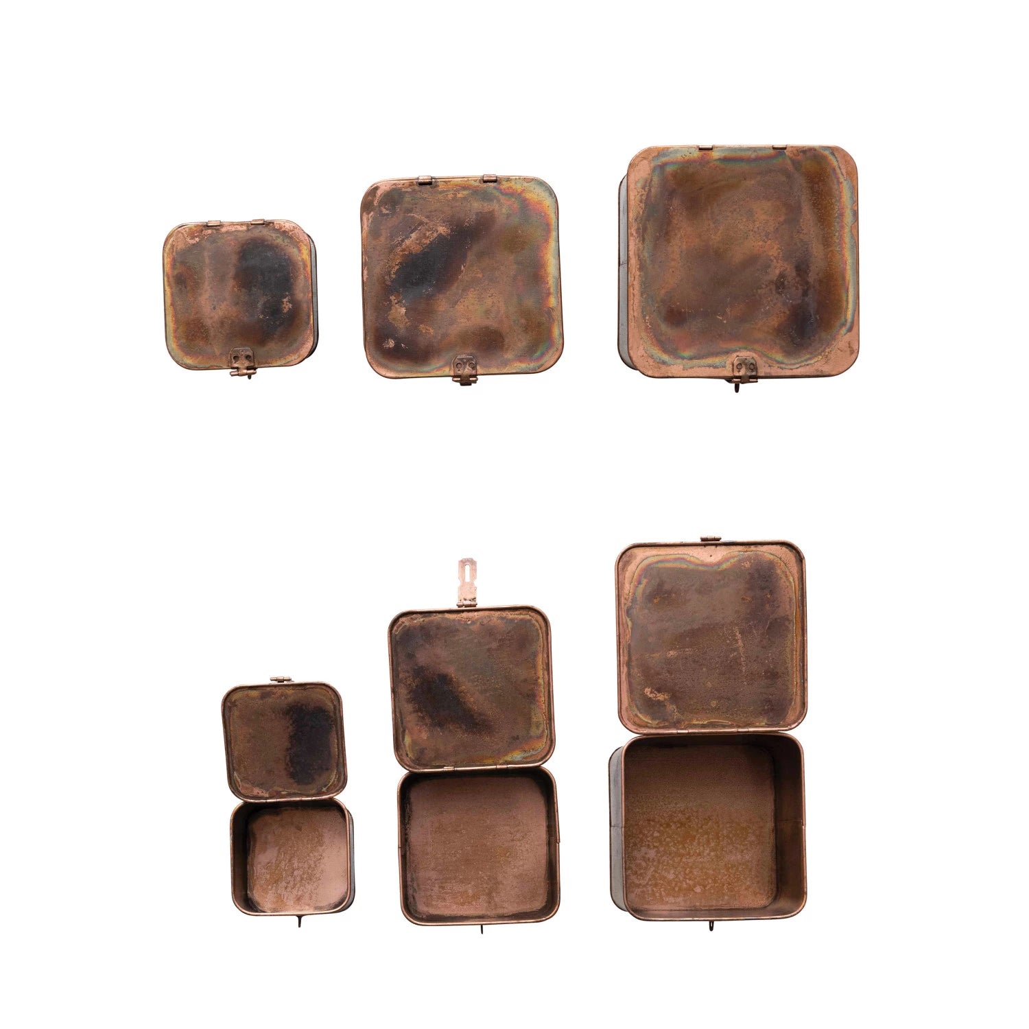 Burnt Copper Decorative Metal Box Set - A Cottage in the City