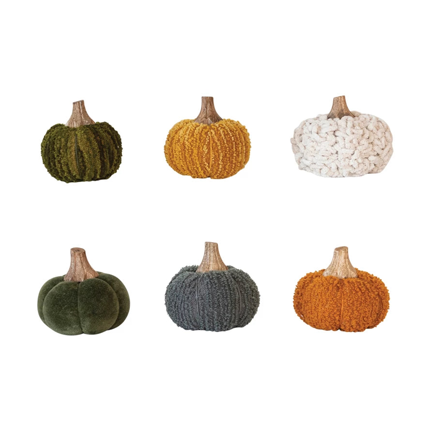 Cotton Bouclé & Velvet Pumpkin Set