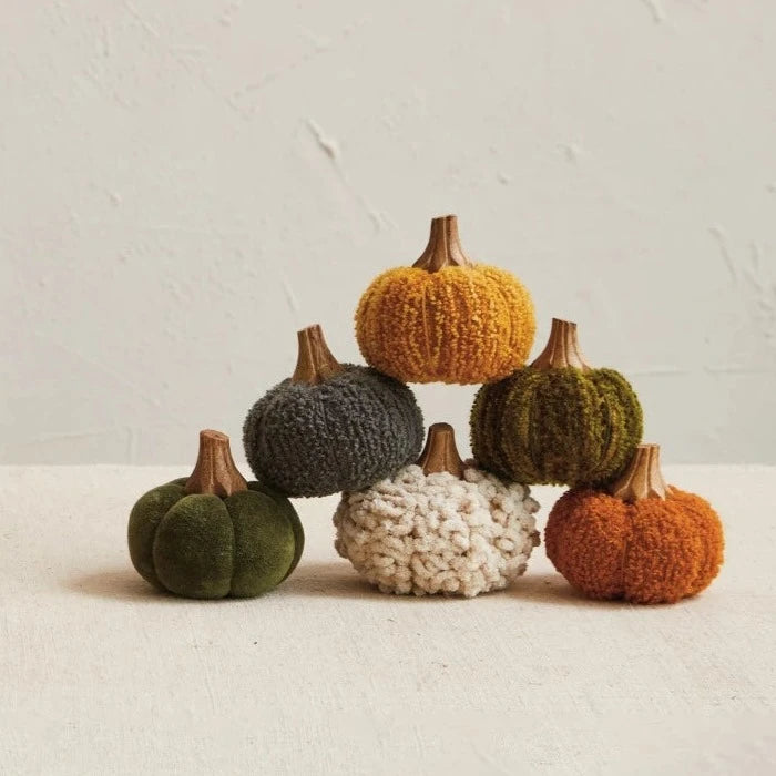 Cotton Bouclé & Velvet Pumpkin Set