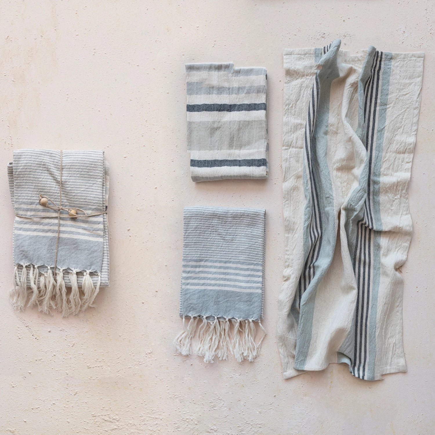 Woven Cotton Striped Tea Towel Gift Set