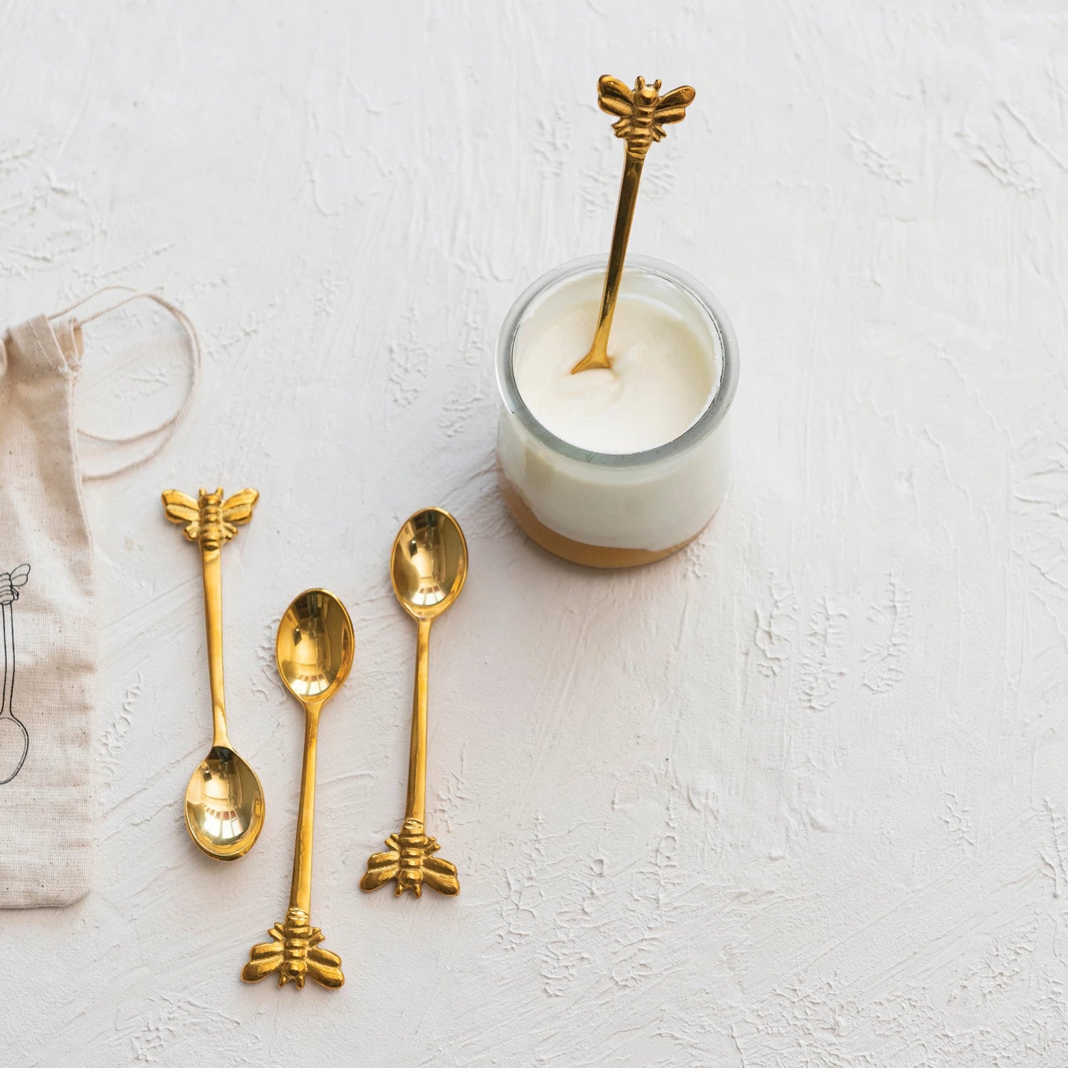 Bees Brass Spoons Set