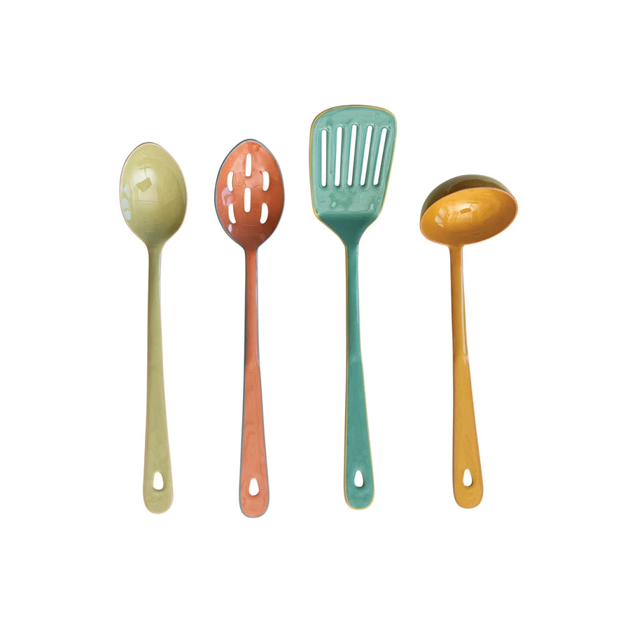 Farmhouse Whimsy Enameled Kitchen Utensil Set