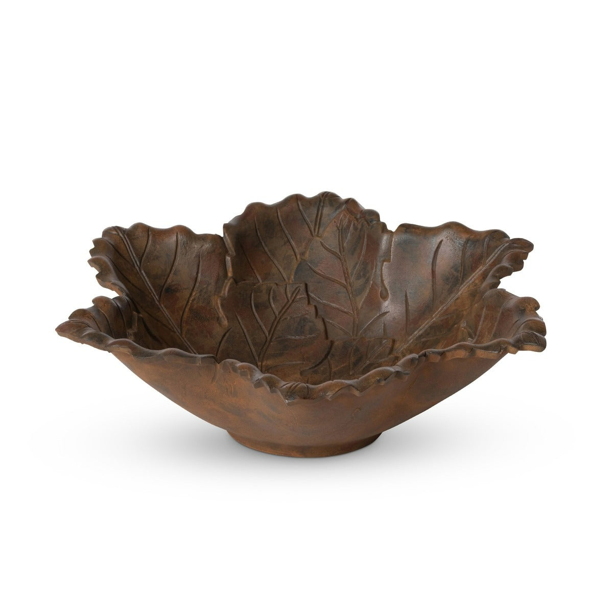 Cast Aluminum Grape Leaf Serving Bowl