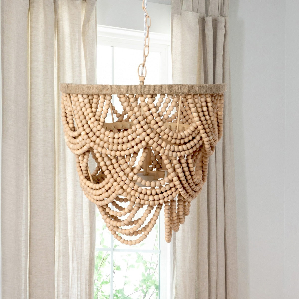 Cadence Wood Beaded Chandelier