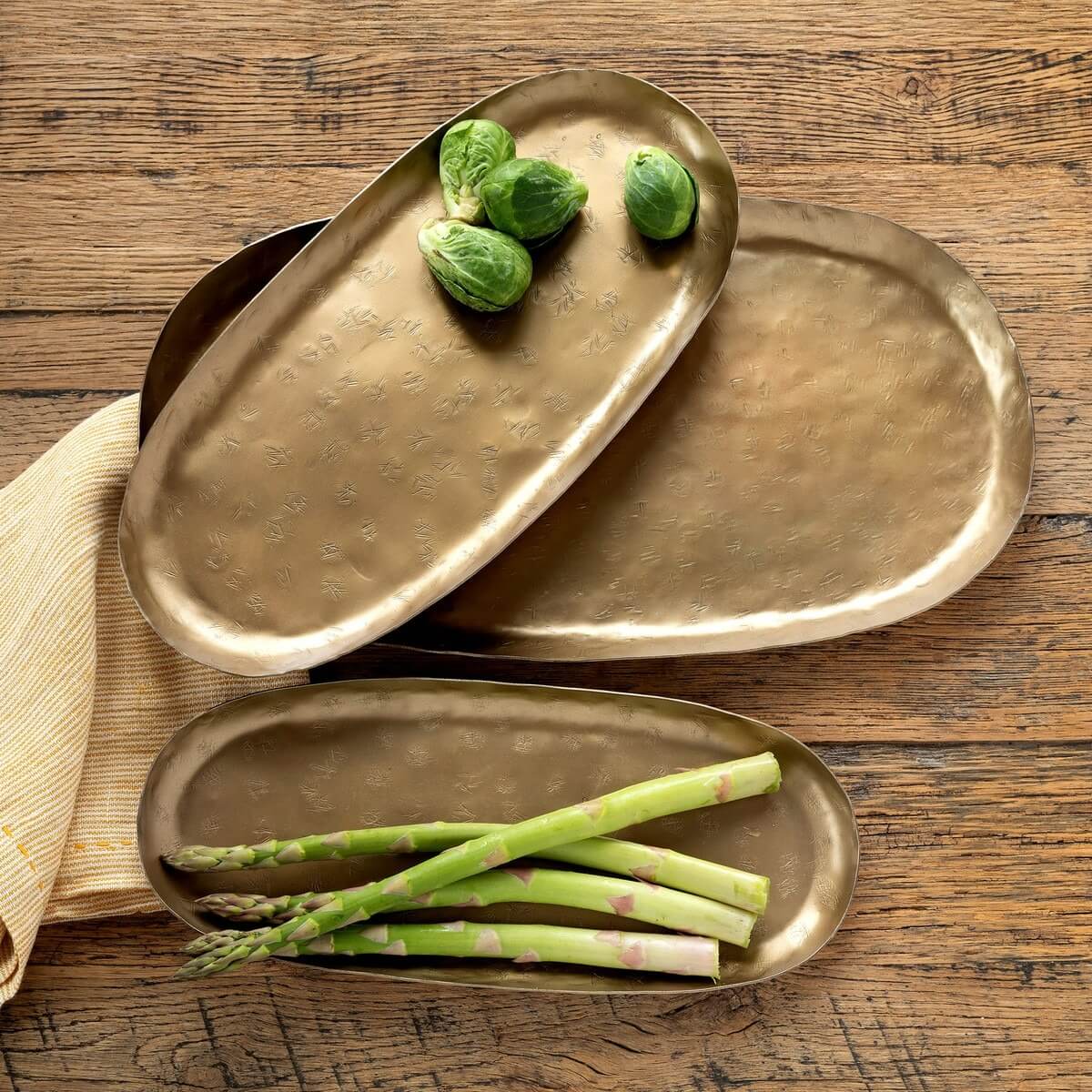 Antique Gold Iron Tray Set