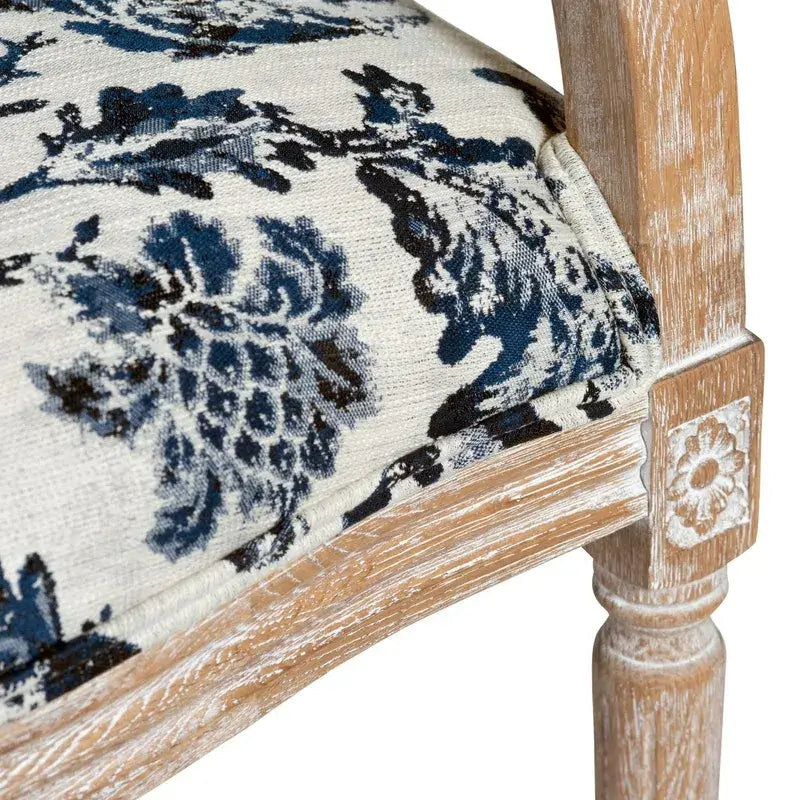 Blue Fowl & Fruit Jacquard Chair Set