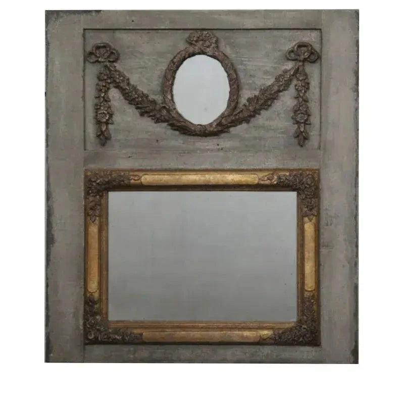 Trumeau Mirror With Antique Gold Swag