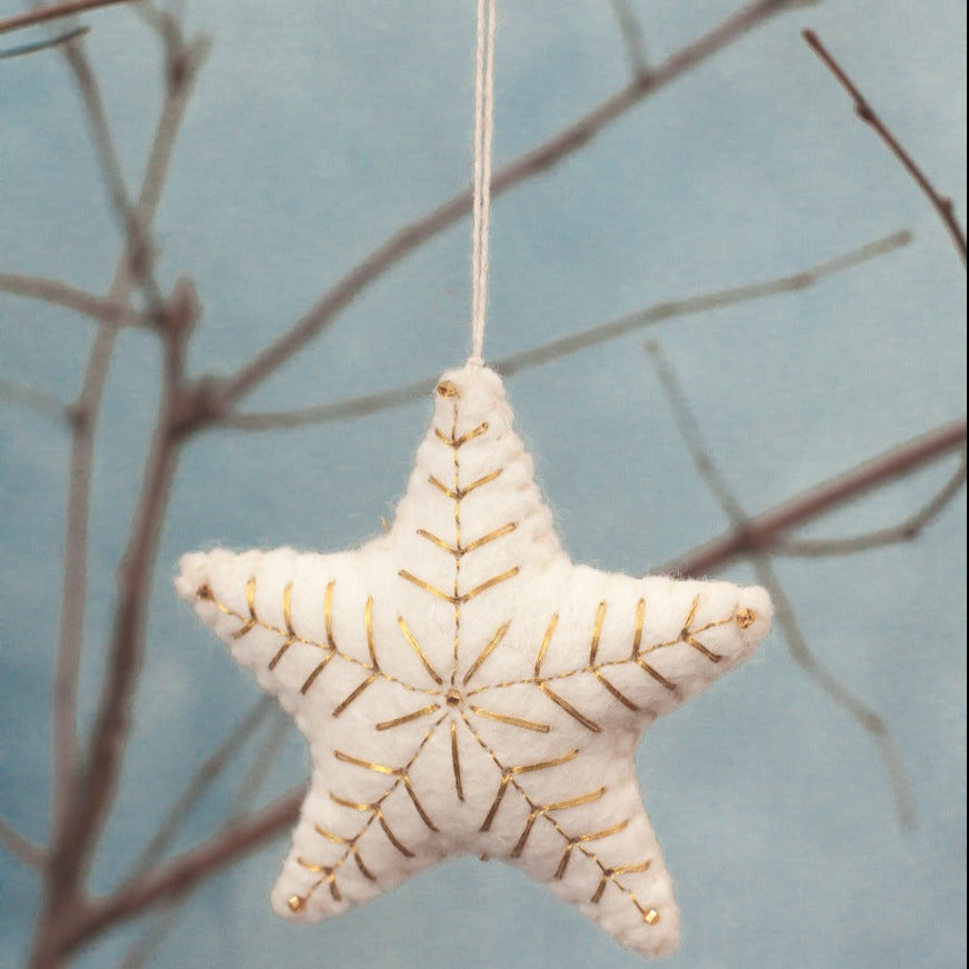 Embroidered Star Felt Ornament