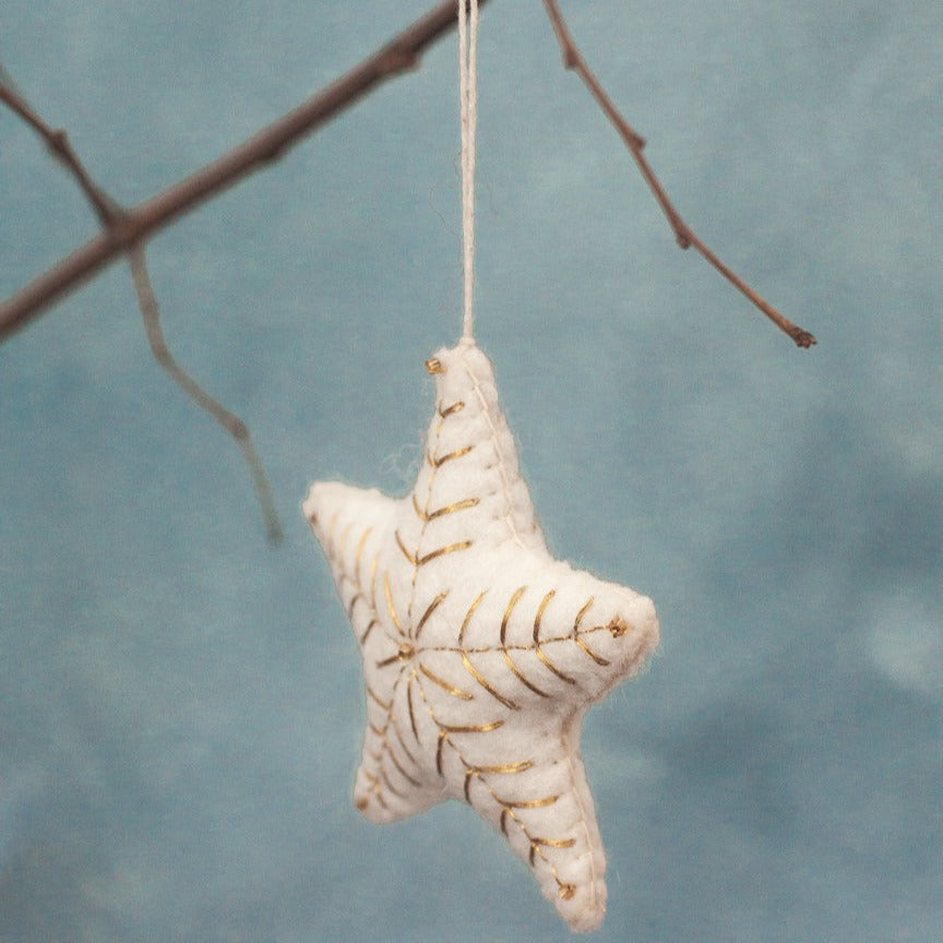 Embroidered Star Felt Ornament