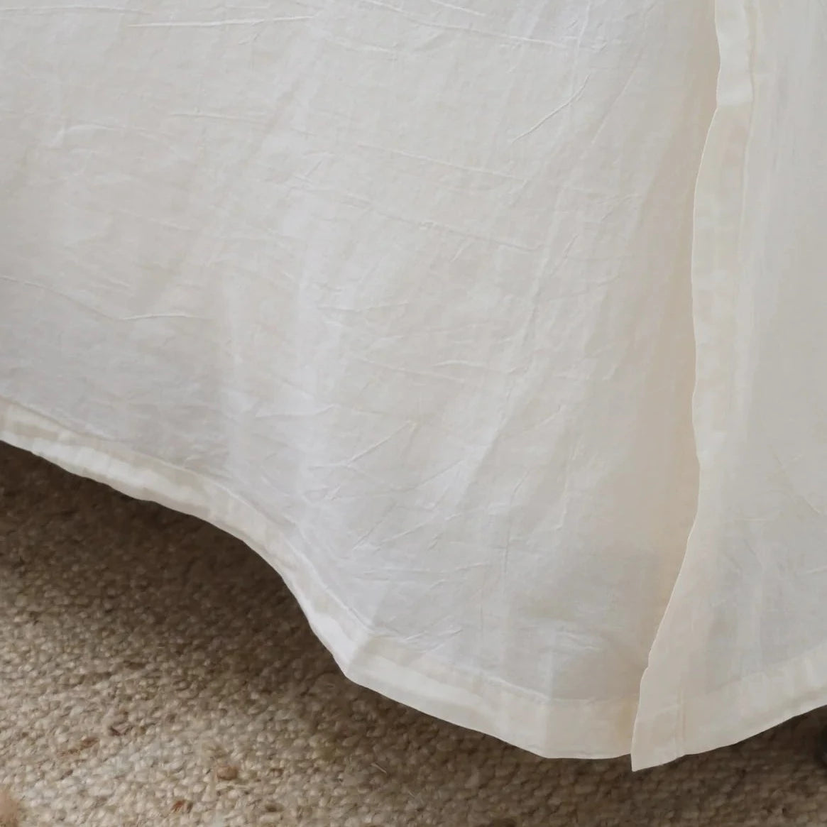 Paneled Crinkled Cotton Bedskirt by Pom Pom At Home