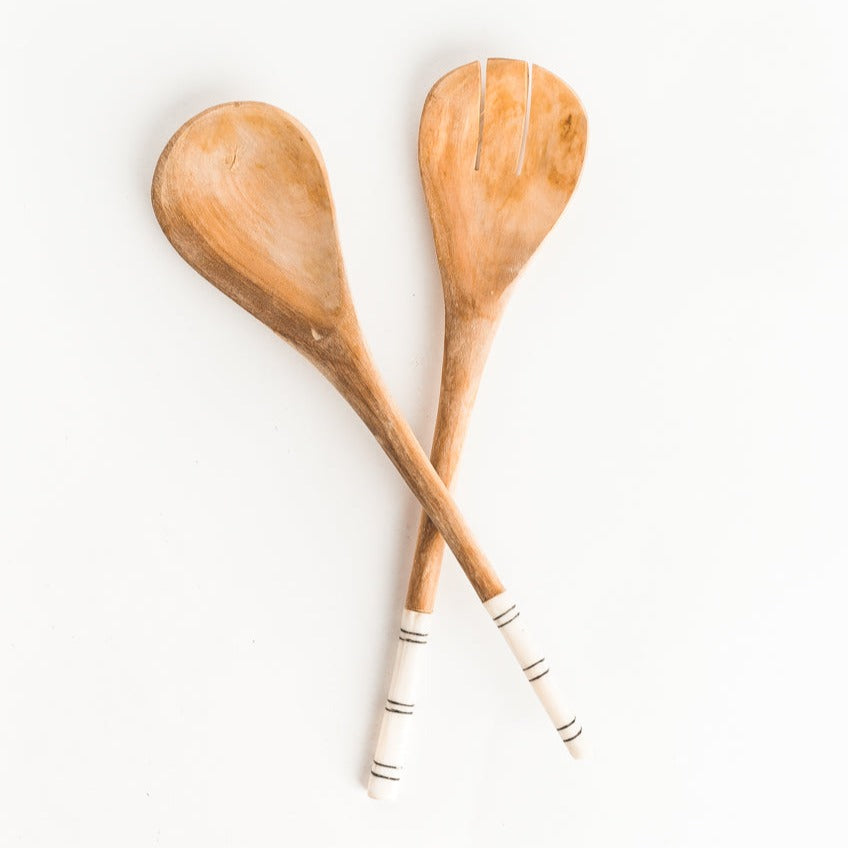 Striped Salad Servers