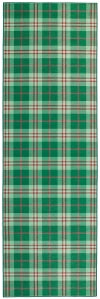 Jolly Plaid Green Machine Washable Rug