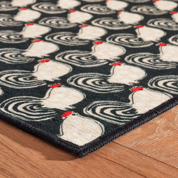 Cockadoodledoo Multi Machine Washable Rug