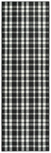 Houston Plaid Black Machine Washable Rug