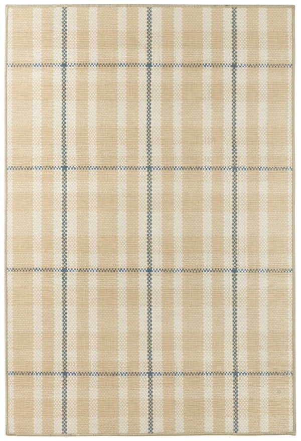 Hallie Plaid Khaki Machine Washable Rug