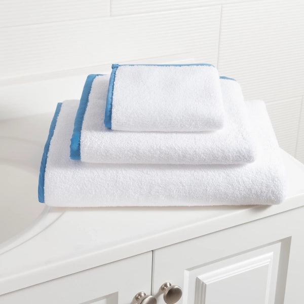 Pine Cone Hill Signature Banded White/French Blue Towel