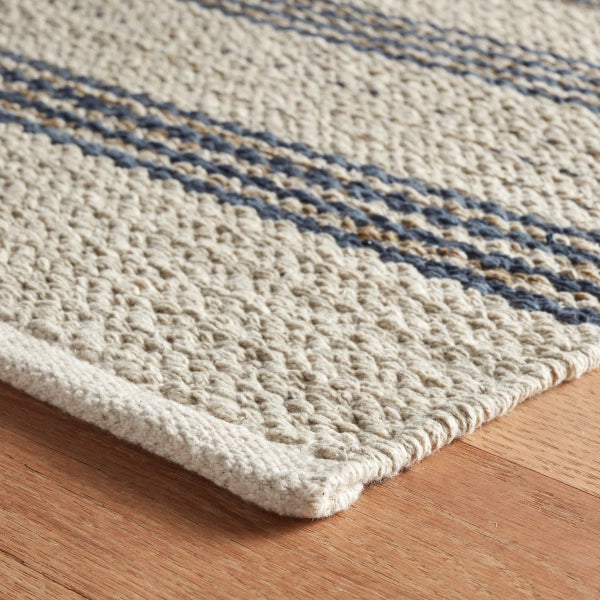 Dash & Albert Cielo Stripe Navy Handwoven Cotton Rug