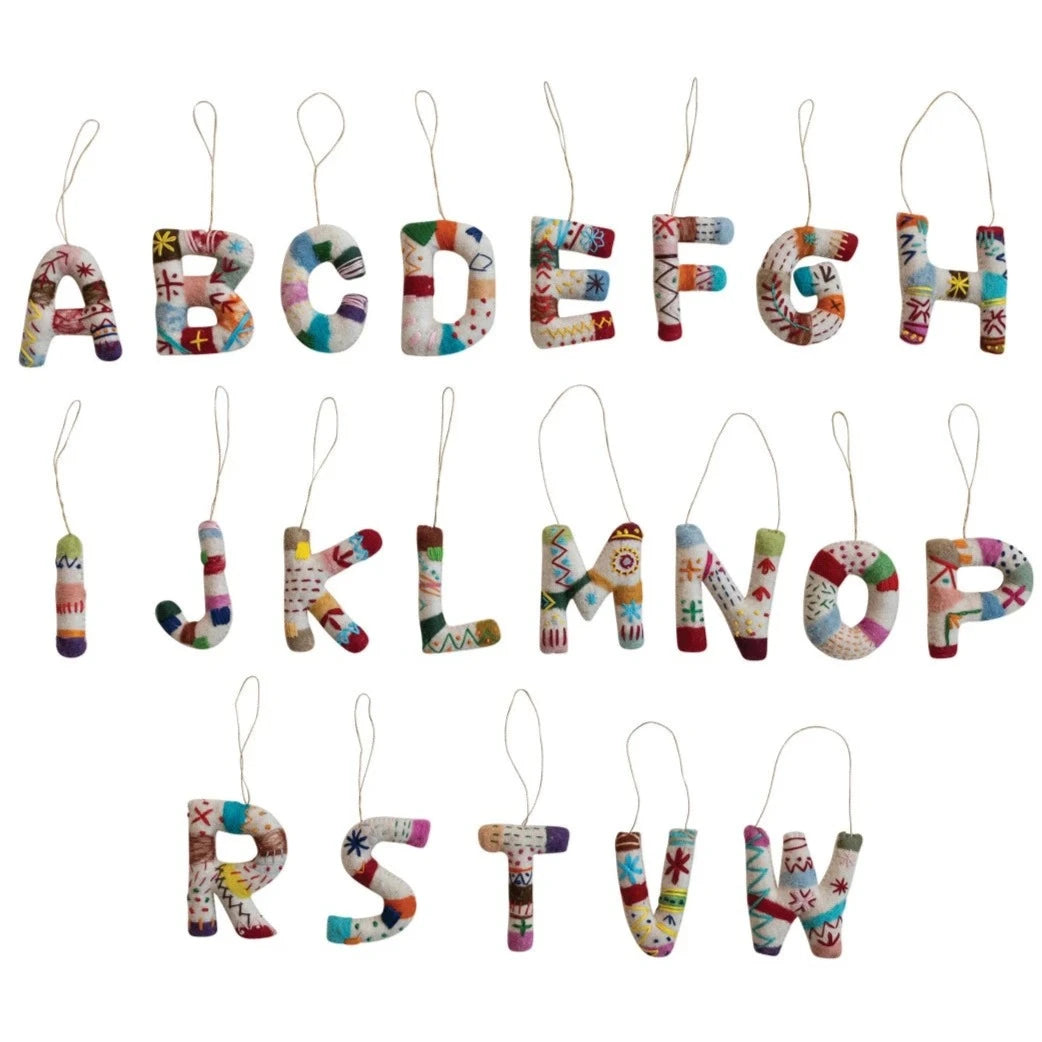 Handmade Wool Felt Alphabet Ornament