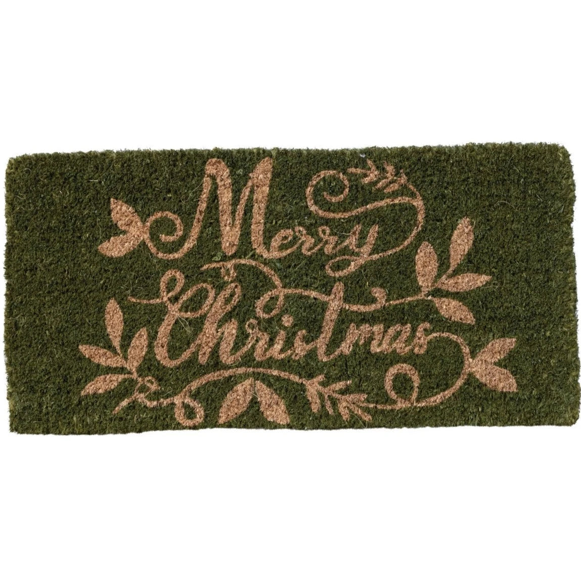 Green Merry Christmas Door Mat