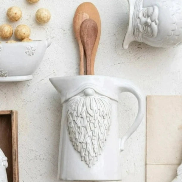 Embossed Stoneware Gnome Pitcher