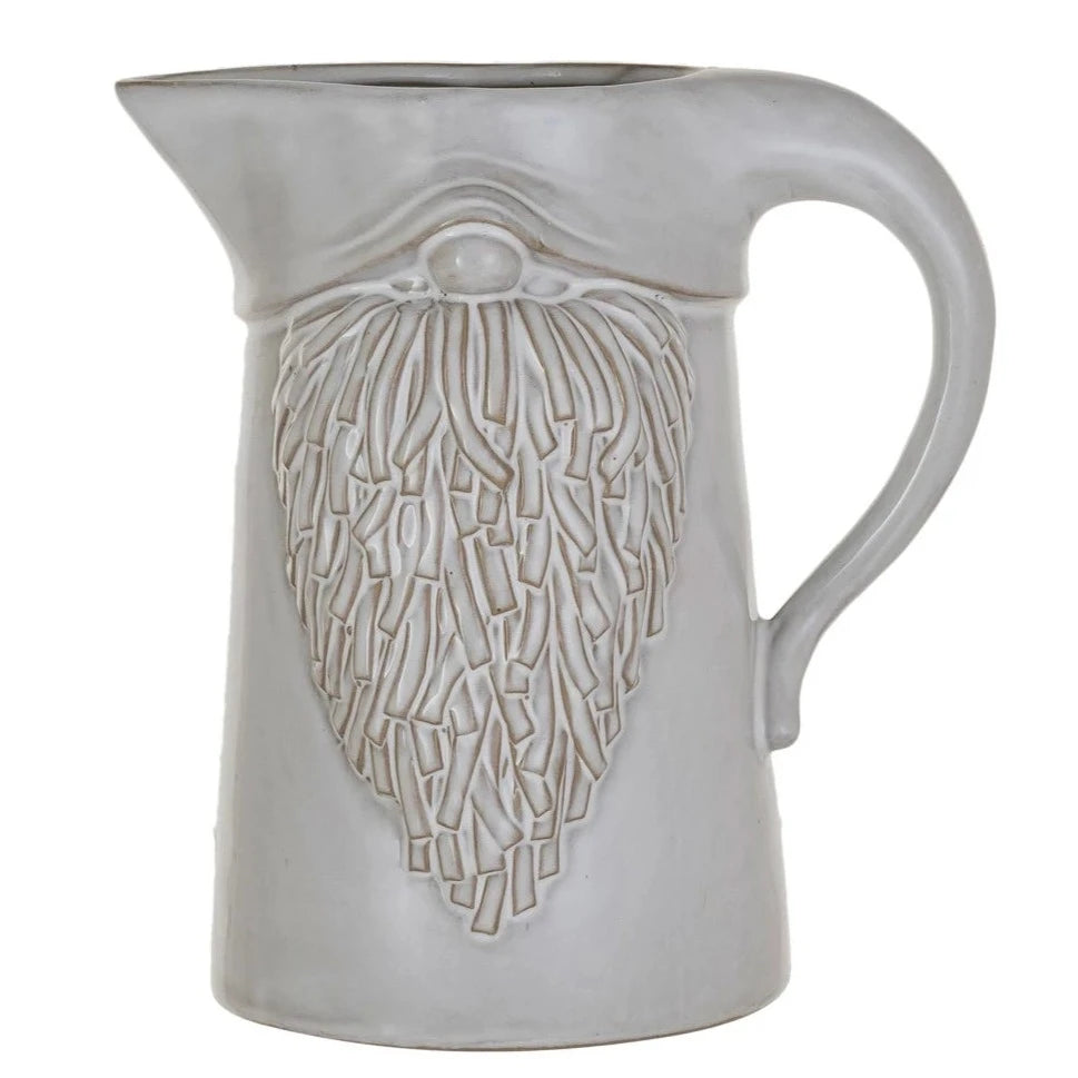 Embossed Stoneware Gnome Pitcher