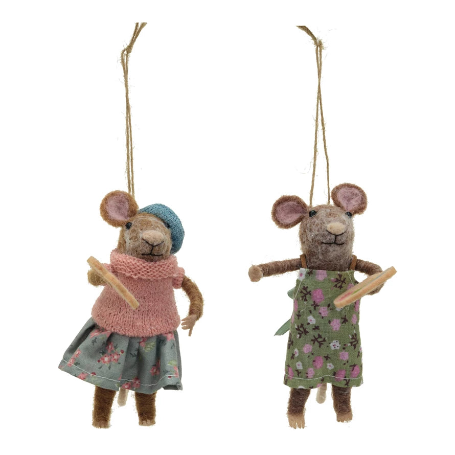 Wool Felt Mouse With Artist Palette Ornament