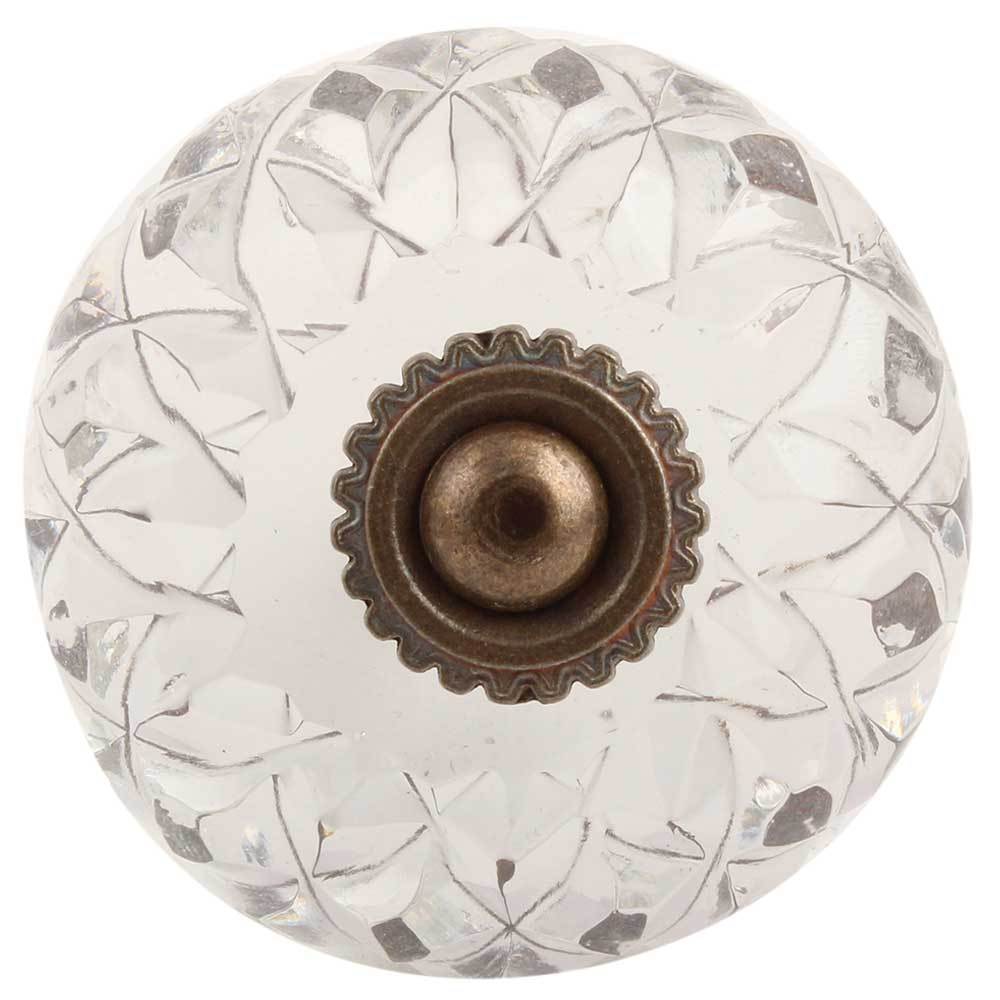 Antique Cut Glass Round Knob